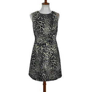 Phoebe Couture 6 Gray Black Animal Print Dress Sleeveless Bodycon